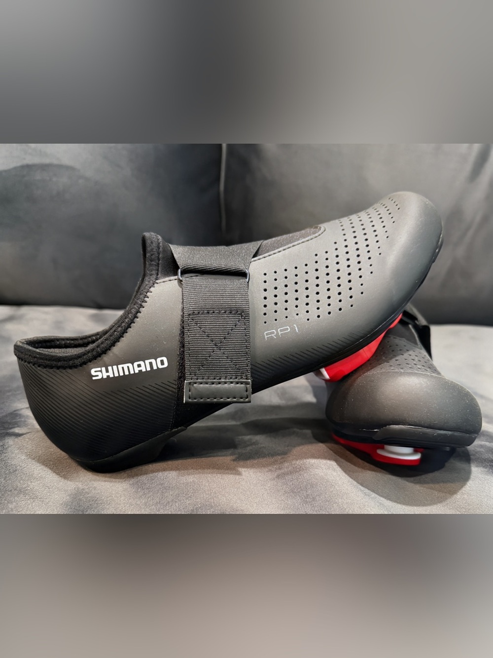 Shimano Dynalast RP1  Road Cycling Shoes Black Mens sz 8.5 42 Cleats Included
